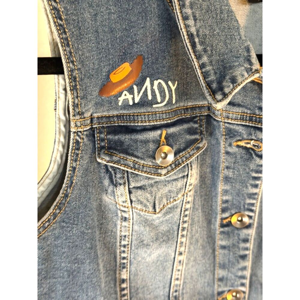 Disney Pixar Toy Story Denim Vest Sheriff Woody Jessie Patches Size S/M - Picture 9 of 10